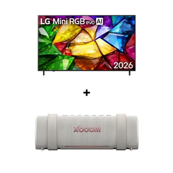 75 " LG Mini RGB evo AI MRGB85 4K Smart TV 2026 + LG xboom Grab by will.i.am | Parlantes Bluetooth | Sonido xboom con la máxima portabilidad